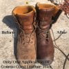 Leather Wax Example Boots before and after