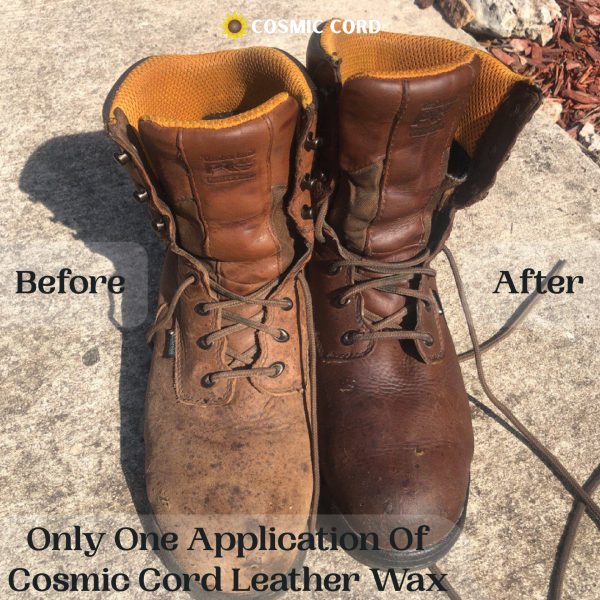 Leather Wax Example Boots before and after