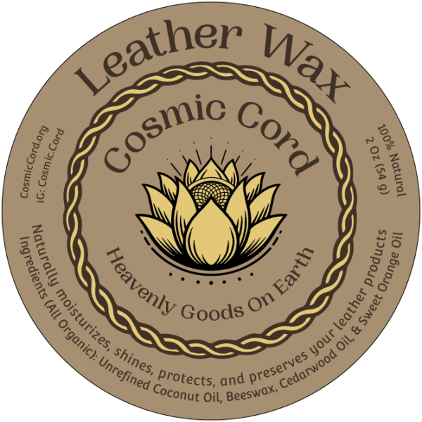 cosmic cord leather wax label